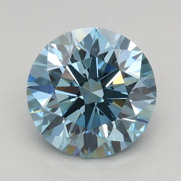 0.86 Ct. Fancy Vivid Blue Round Lab Grown Diamond