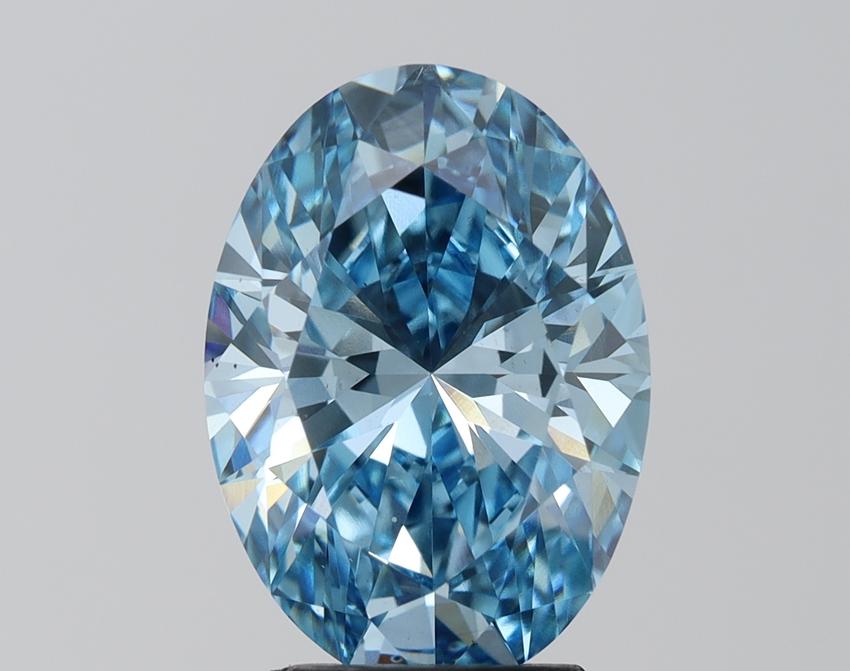 3.01 Ct. Fancy Vivid  Blue Oval Lab Grown Diamond