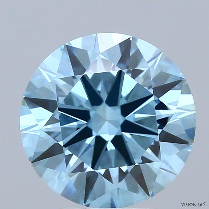 3.08 Ct. Fancy Vivid Blue Round Lab Grown Diamond