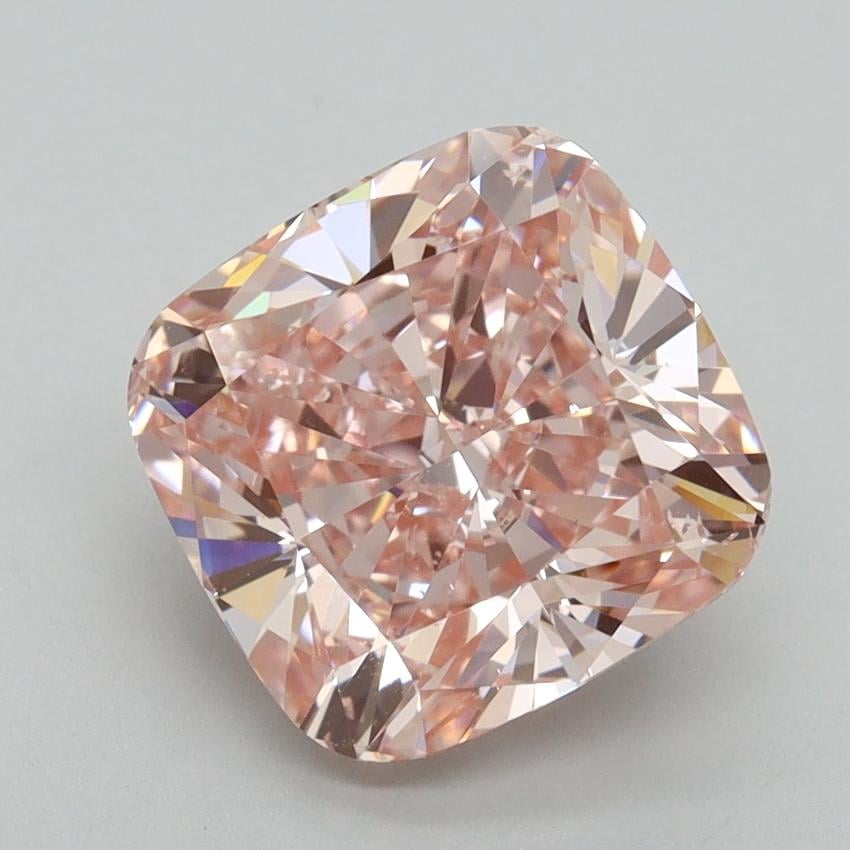 4.03 Ct. Fancy Intense Pink Cushion Lab Grown Diamond