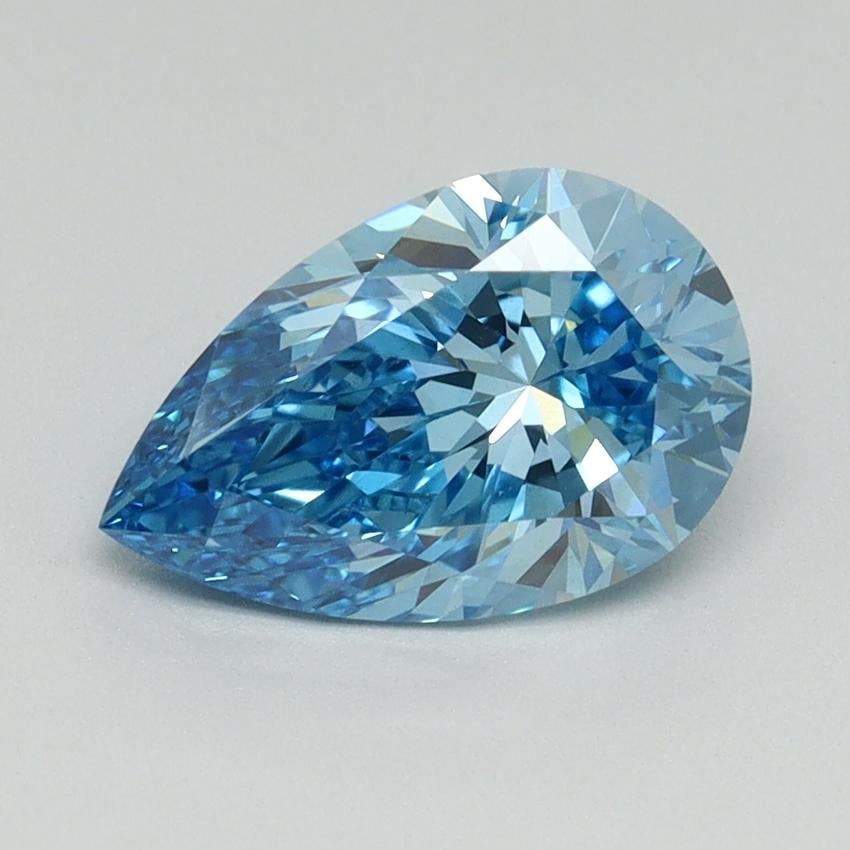 1.61 Ct. Fancy Vivid Blue Pear Lab Grown Diamond