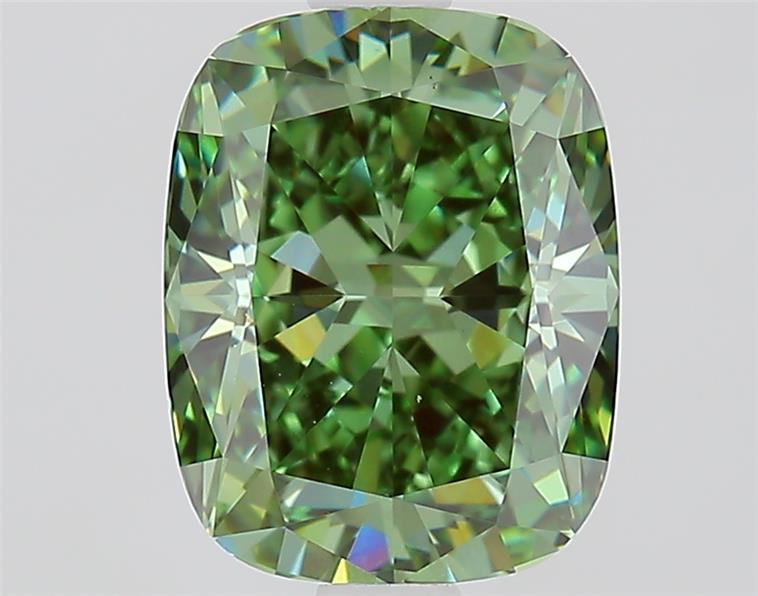 1.80 Ct. Fancy Vivid  Green Cushion Lab Grown Diamond
