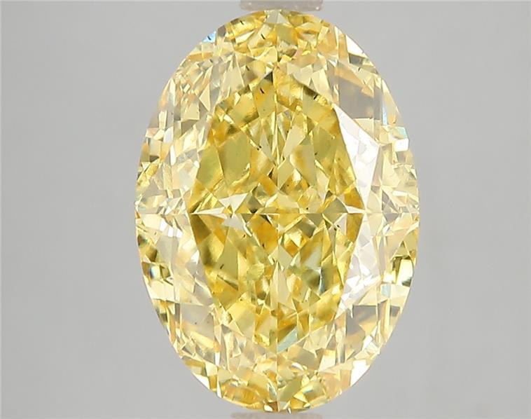 5.04 Ct. Fancy Vivid Yellow Oval Lab Grown Diamond