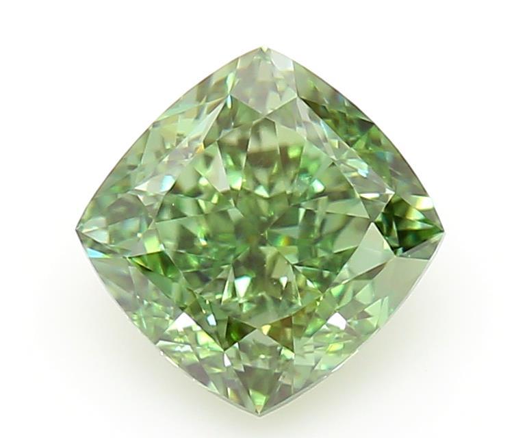 1.04 Ct. Fancy Vivid Green Cushion Lab Grown Diamond