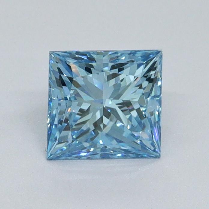 0.76 Ct. Fancy Vivid Malibu Blue Princess Lab Grown Diamond