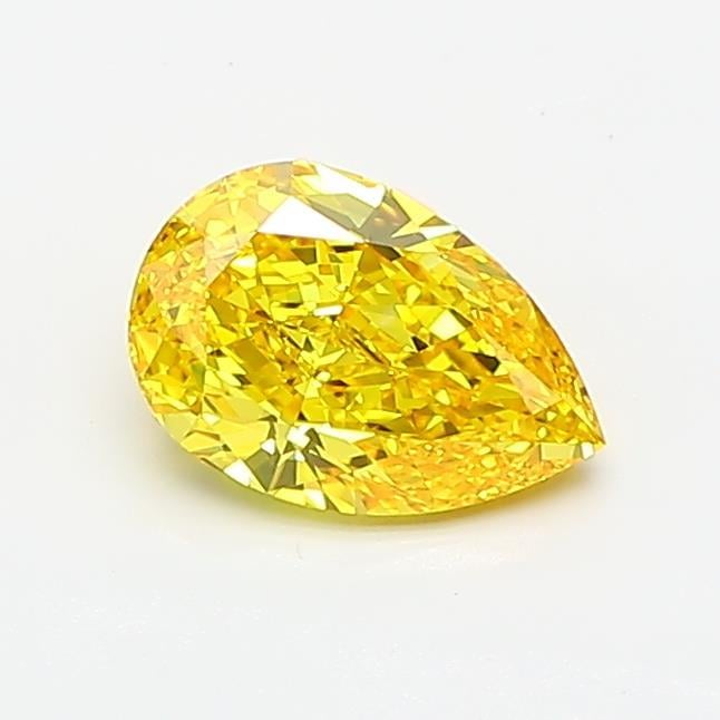 0.74 Ct. Fancy Vivid Yellow Pear Lab Grown Diamond