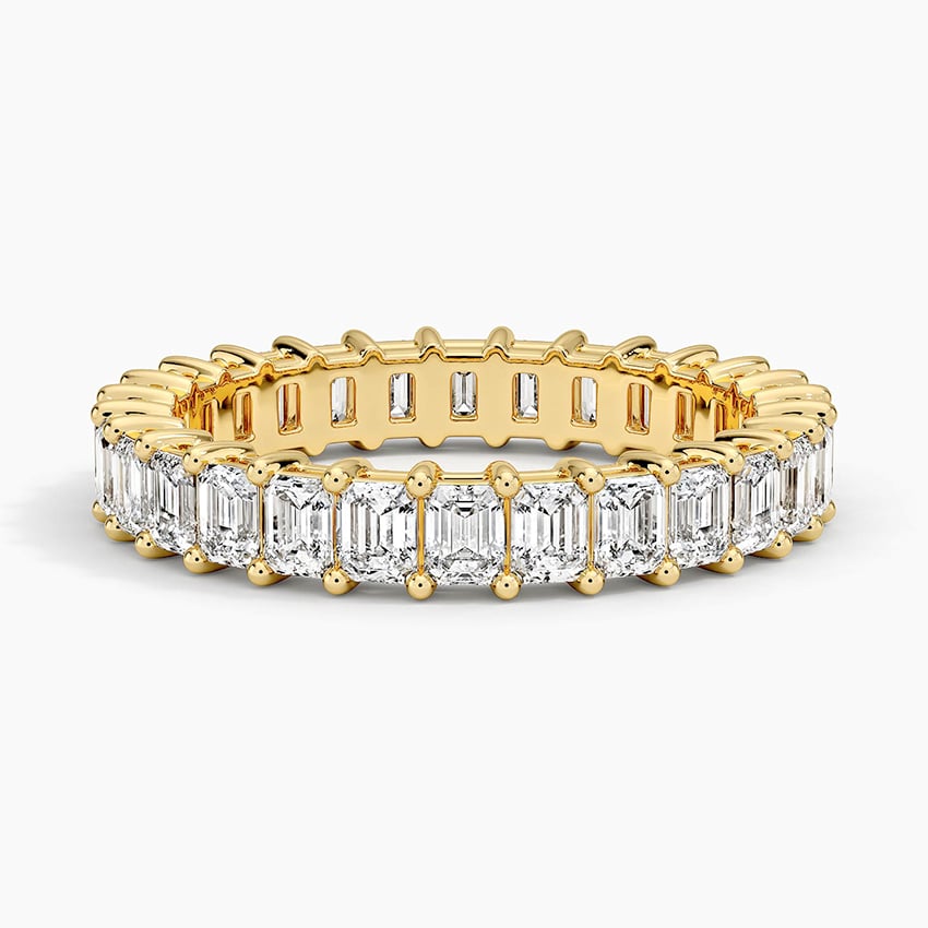 18K Yellow Gold Emerald Eternity Lab Diamond Ring (2 ct. tw.)