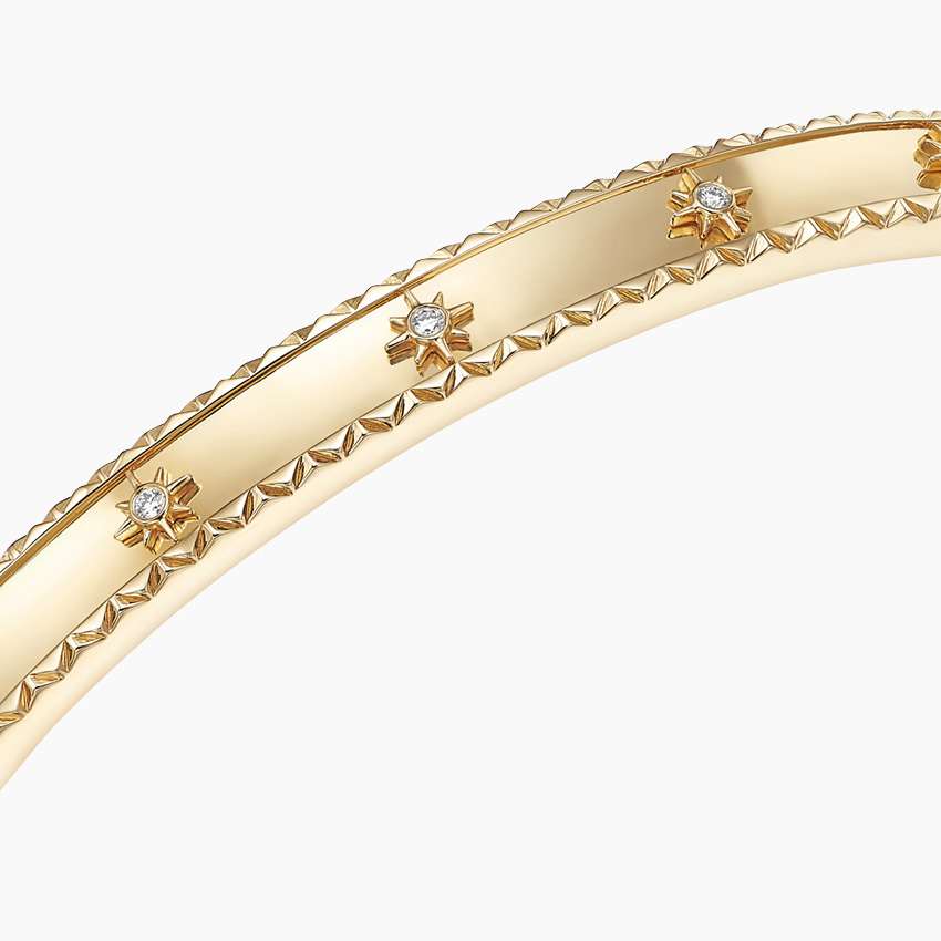 14K Yellow Gold Sol Starburst Diamond 6.5 in. Bracelet