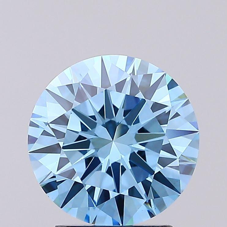 2.17 Ct. Fancy Vivid Blue Round Lab Grown Diamond