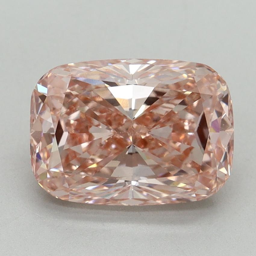 3.18 Ct. Fancy Intense Pink Cushion Lab Grown Diamond