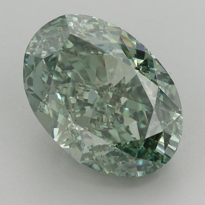 6.49 Ct. Fancy Vivid Green Oval Lab Grown Diamond