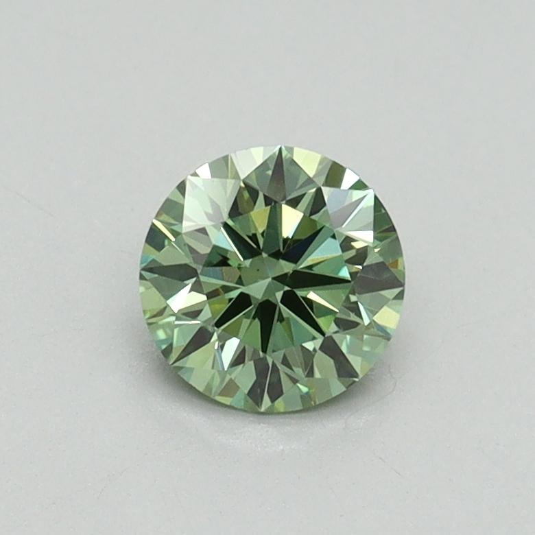 0.54 Ct. Fancy Vivid Green Round Lab Grown Diamond