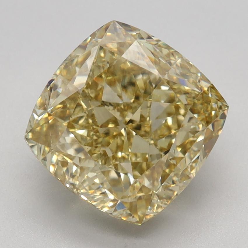 3.11 Ct. Fancy Vivid Yellow Cushion Lab Grown Diamond