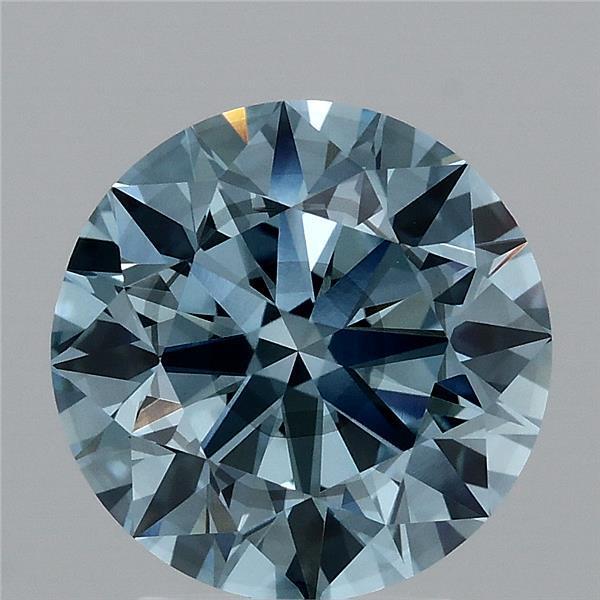 3.19 Ct. Fancy Vivid Blue Round Lab Grown Diamond