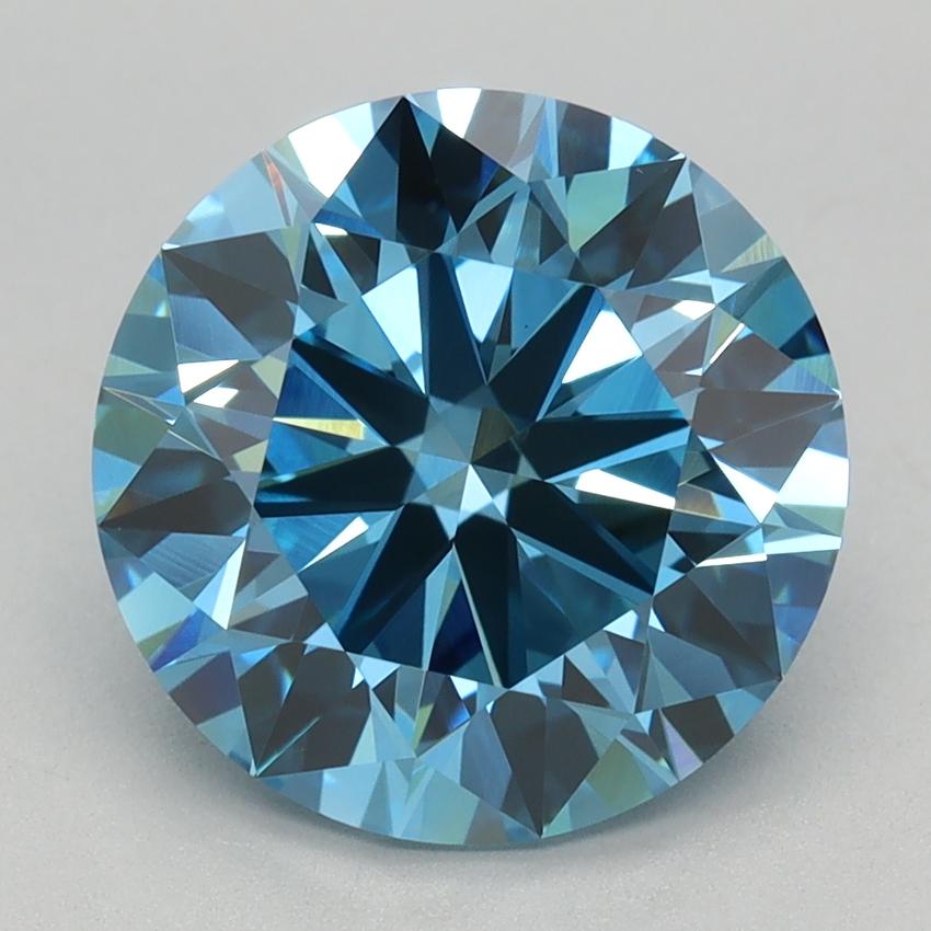 2.99 Ct. Fancy Vivid Blue Round Lab Grown Diamond