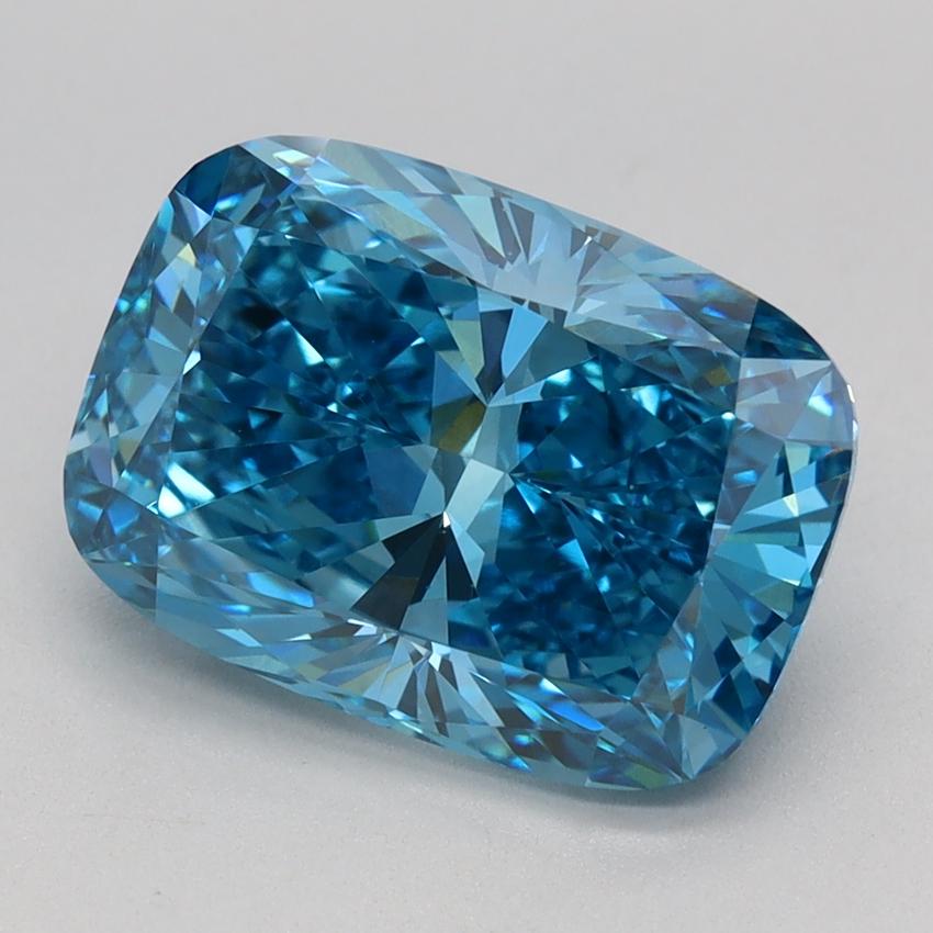 3.00 Ct. Fancy Vivid Blue Cushion Lab Grown Diamond