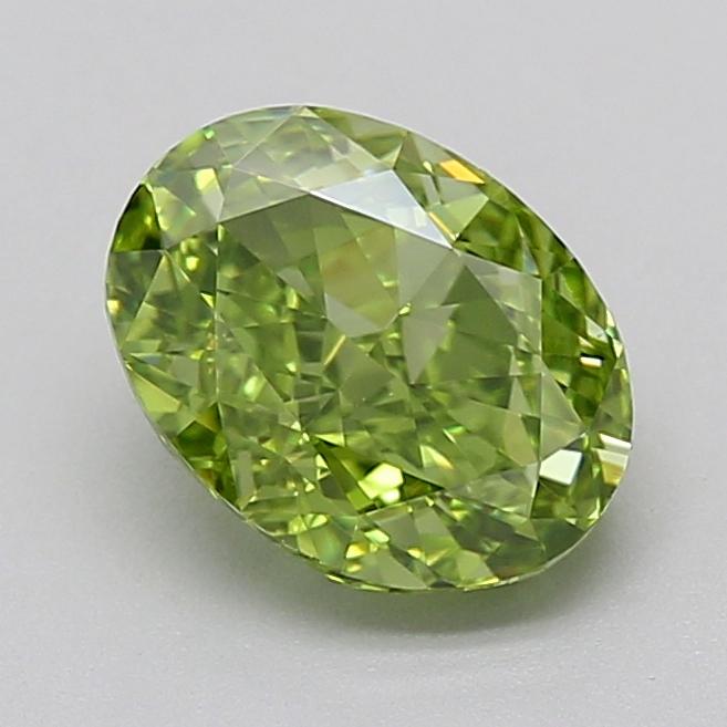 1.54 Ct. Fancy Vivid  Green Oval Lab Grown Diamond