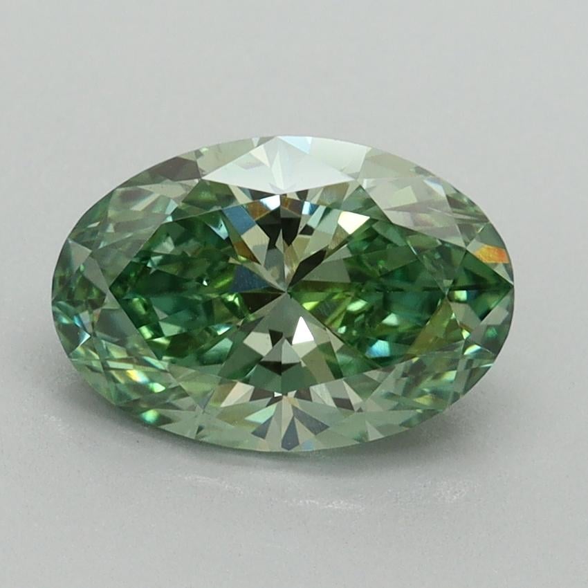 1.62 Ct. Fancy Vivid Green Oval Lab Grown Diamond