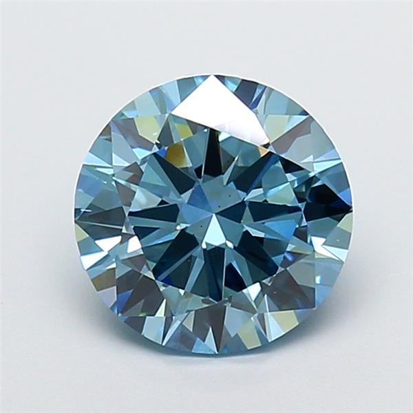 2.6 Ct. Fancy Vivid Blue Round Lab Grown Diamond