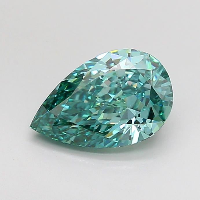 1.76 Ct. Fancy Vivid Green Pear Lab Grown Diamond
