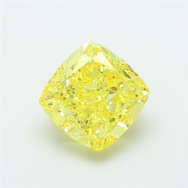4.51 Ct. Fancy Vivid Yellow Cushion Lab Grown Diamond