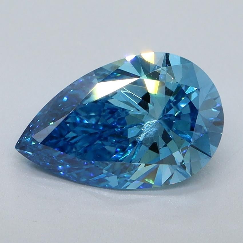 1.59 Ct. Fancy Vivid Malibu Blue Pear Lab Grown Diamond