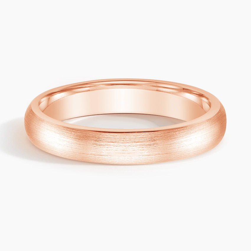 Matte Comfort Fit 4mm Wedding Ring in 14K Rose Gold