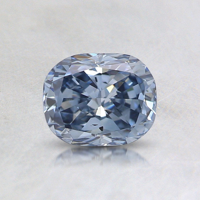 0.75 ct. Lab Grown Fancy Intense Blue Cushion Diamond