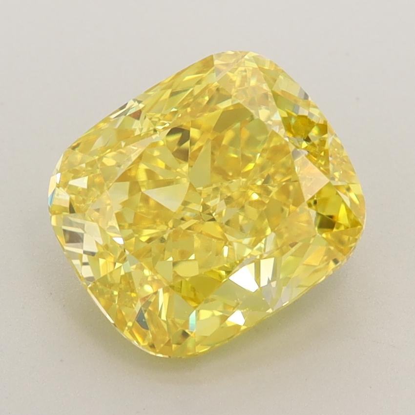 2.56 Ct. Fancy Vivid  Yellow Cushion Lab Grown Diamond