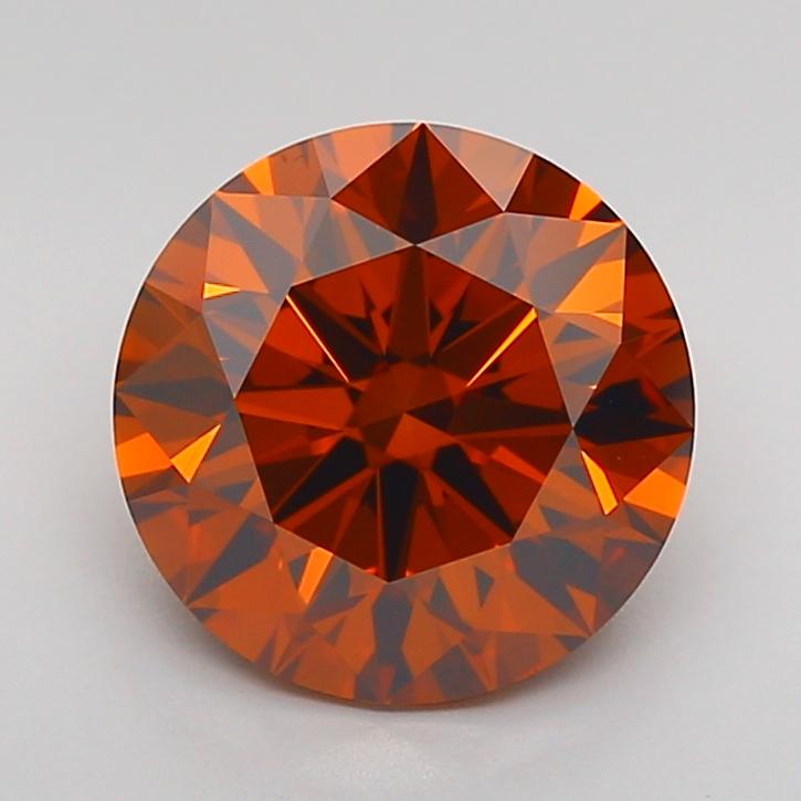 2.58 Ct. Fancy Deep Orange Round Lab Grown Diamond