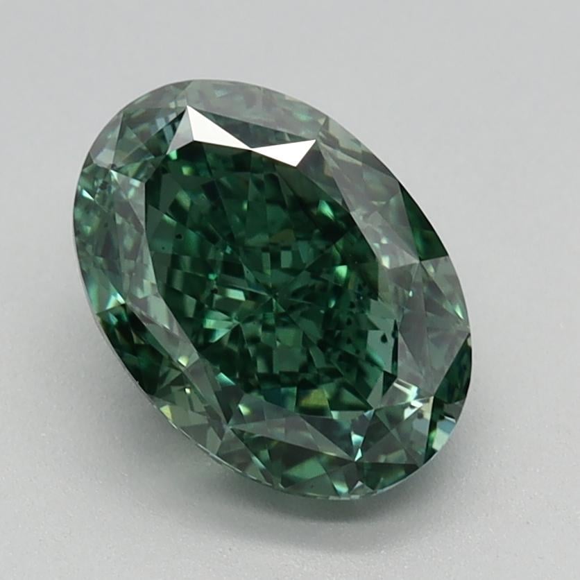 1.58 Ct. Fancy Vivid Green Oval Lab Grown Diamond