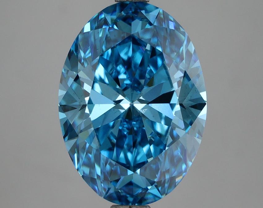 5.02 Ct. Fancy Vivid Blue Oval Lab Grown Diamond