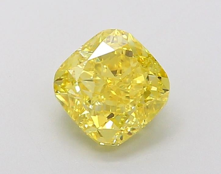 1.34 Ct. Fancy Vivid  Yellow Cushion Lab Grown Diamond