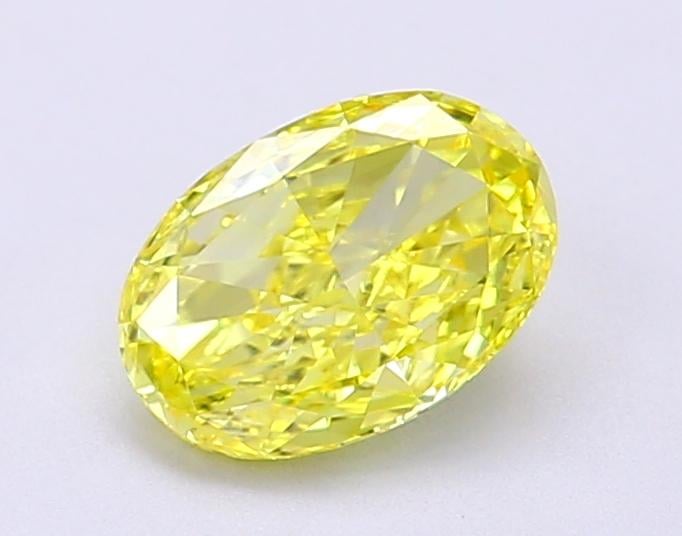 1.02 Ct. Fancy Vivid  Yellow Oval Lab Grown Diamond