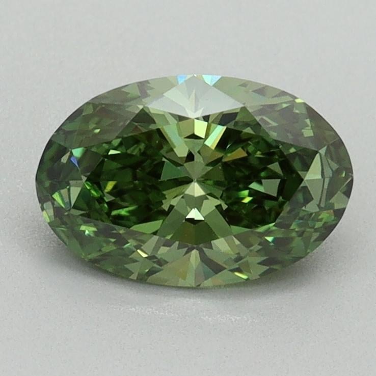 1.00 Ct. Fancy Vivid Green Oval Lab Grown Diamond