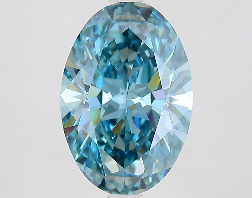 2.76 Ct. Fancy Vivid Blue Oval Lab Grown Diamond
