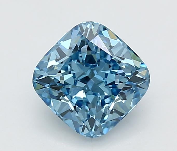 2.02 Ct. Fancy Vivid  Blue Cushion Lab Grown Diamond