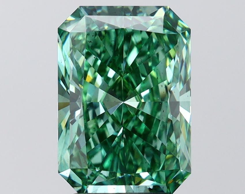 4.10 Ct. Fancy Vivid Green Radiant Lab Grown Diamond