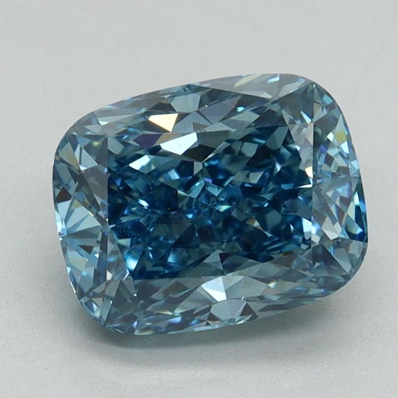 2.25 Ct. Fancy Vivid Blue Cushion Lab Grown Diamond