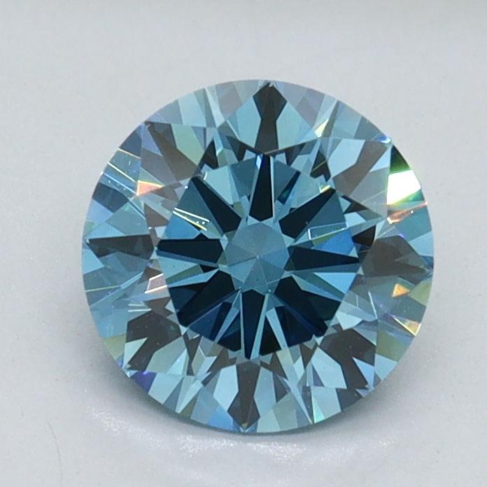 1.16 Ct. Fancy Vivid Malibu Blue Round Lab Grown Diamond