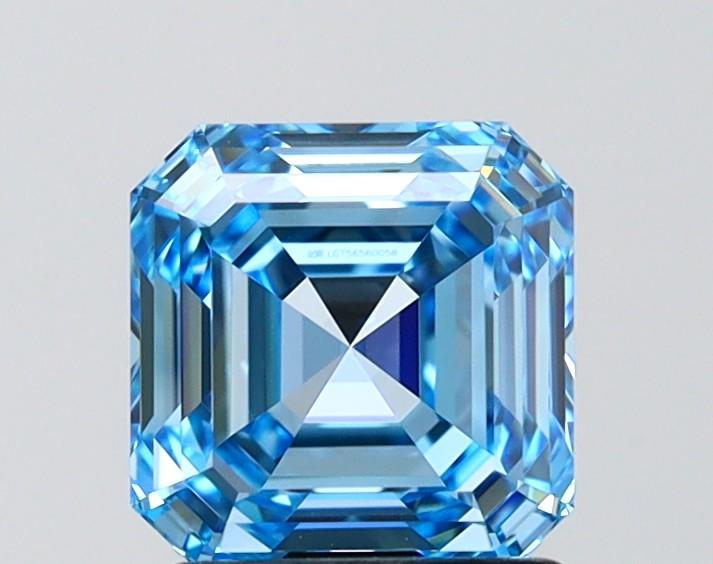 1.76 Ct. Fancy Vivid Blue Asscher Lab Grown Diamond