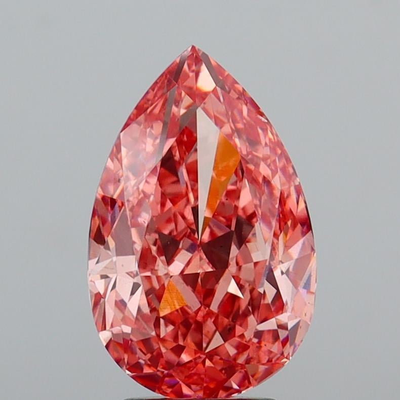 5.73 Ct. Fancy Vivid  Pink Pear Lab Grown Diamond