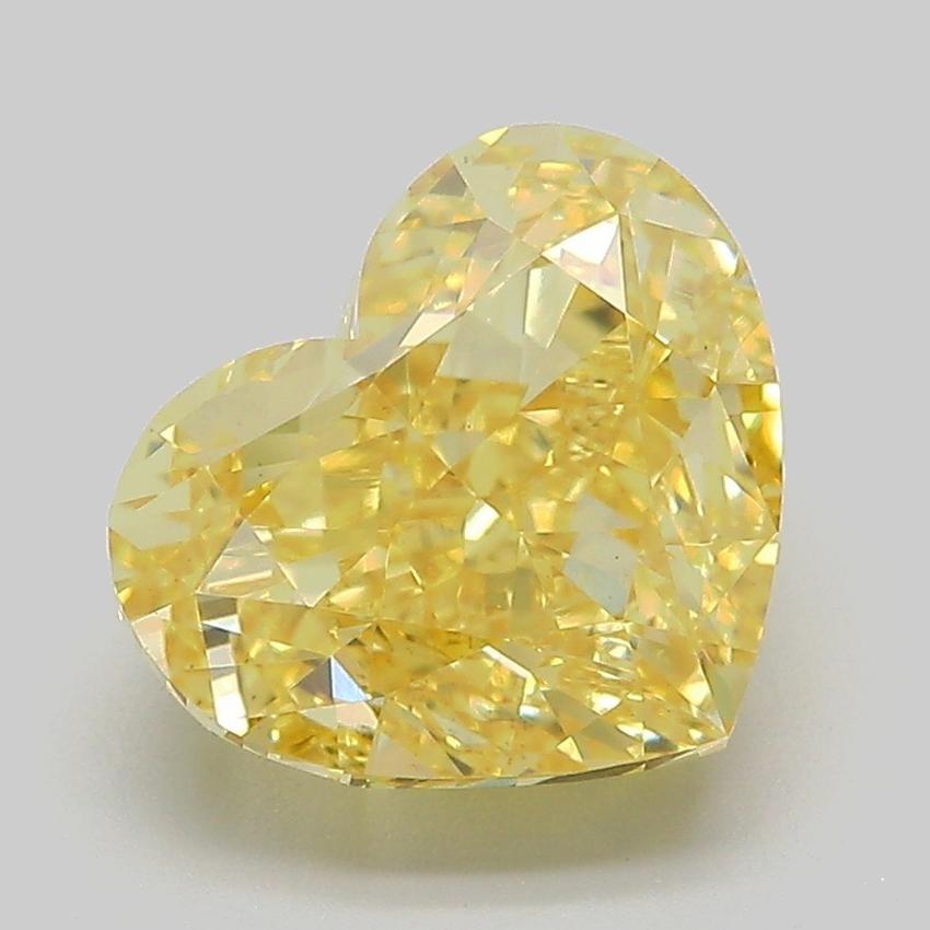 4.07 Ct. Fancy Vivid Yellow Heart Lab Grown Diamond