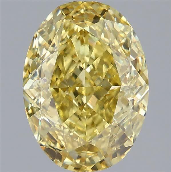 2.60 Ct. Fancy Vivid Yellow Oval Lab Grown Diamond