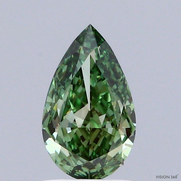 1.08 Ct. Fancy Vivid Green Pear Lab Grown Diamond