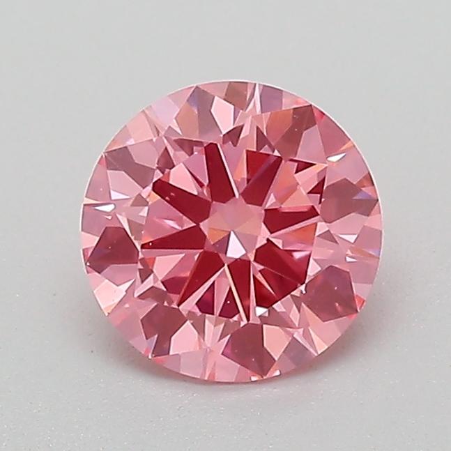 0.9 Ct. Fancy Vivid Pink Round Lab Grown Diamond