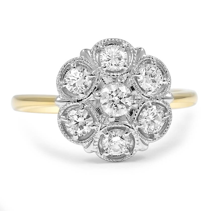 Custom Mixed-Metal Cluster Diamond Ring with Infinity Design ...