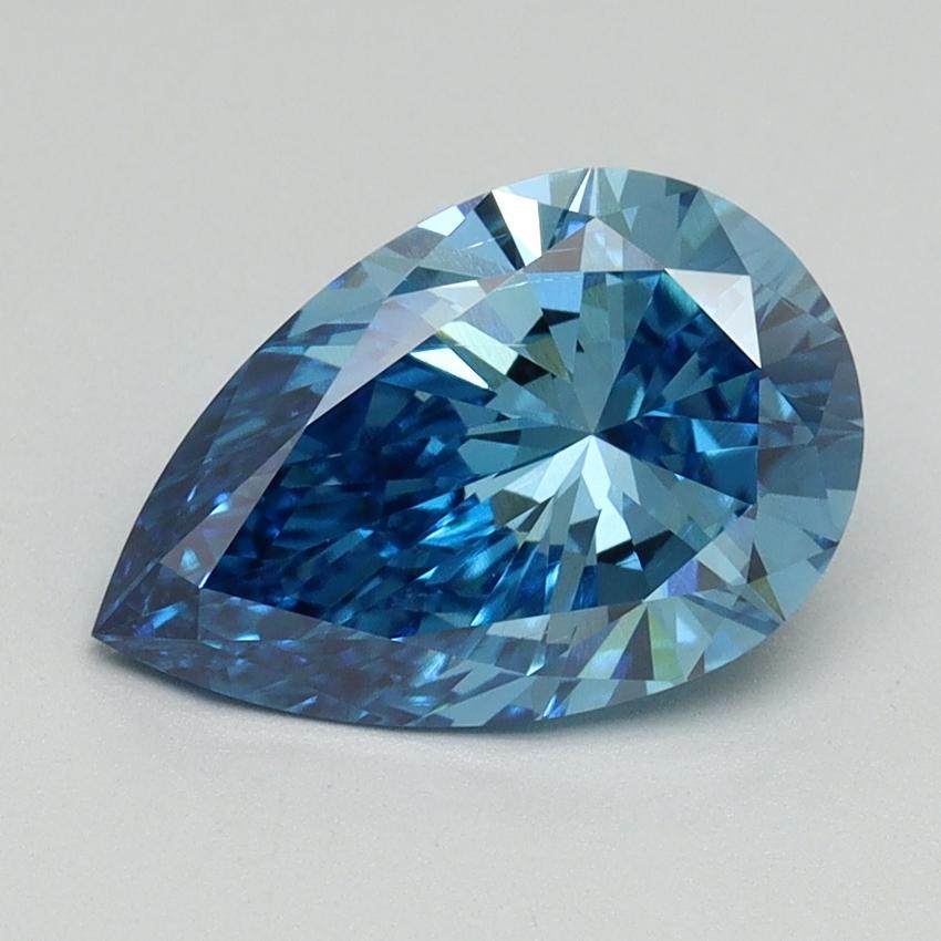 2.09 Ct. Fancy Vivid Blue Pear Lab Grown Diamond