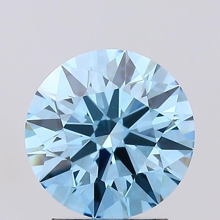 2.04 Ct. Fancy Vivid Blue Round Lab Grown Diamond