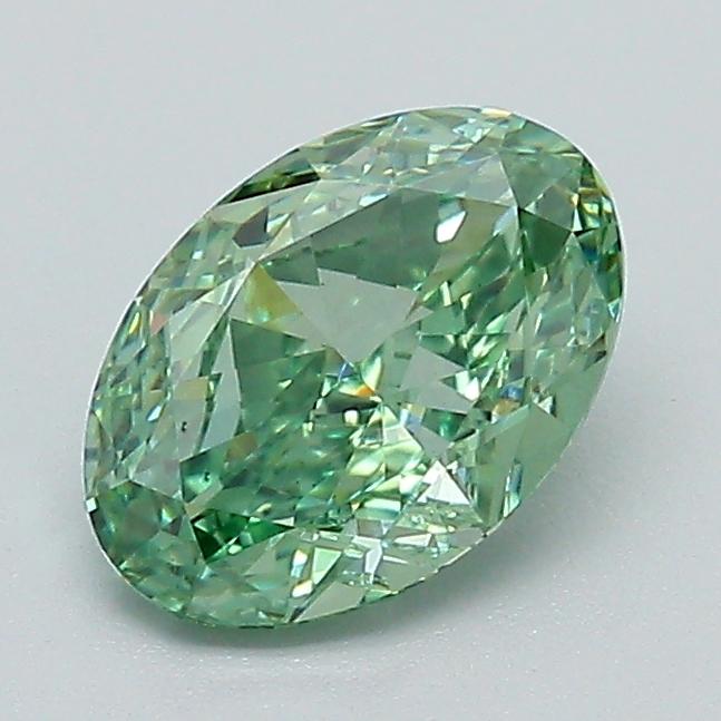 1.07 Ct. Fancy Vivid Green Oval Lab Grown Diamond